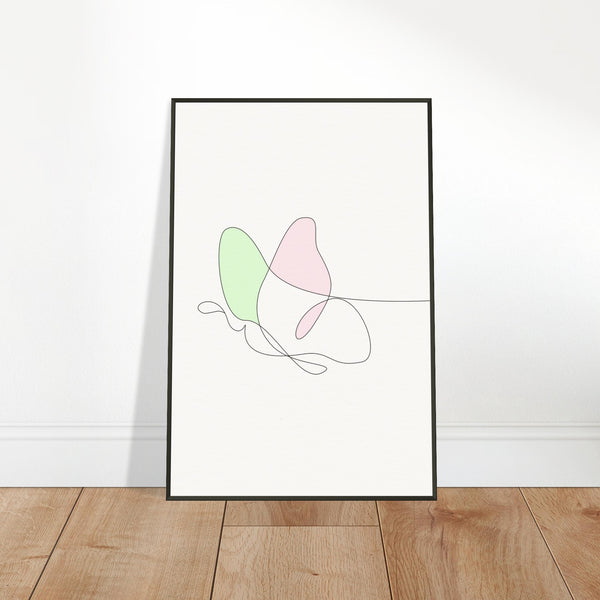 Fluttering Elegance - Minimalist Butterfly - - Metal Framed Posters