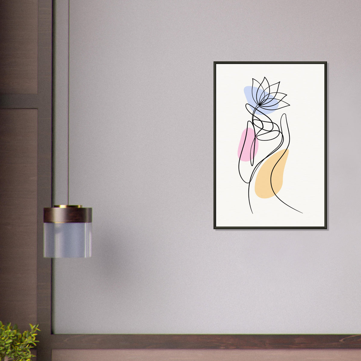 Serenity in Lines - Contemporary Floral Art - - Metal Framed Posters