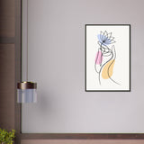 Serenity in Lines - Contemporary Floral Art - - Metal Framed Posters