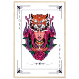 Artistry Unleashed - Warrior, Sacred Bull, and Tiger Spirit - 60x90 cm 24x36″ Wood frame Tiger Spirit - Wooden Framed Posters