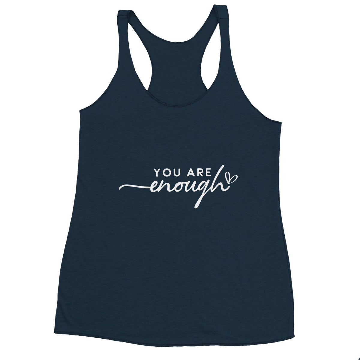 Self-Love Statement - 'You Are Enough' Tank Top - Indigo - Print Material