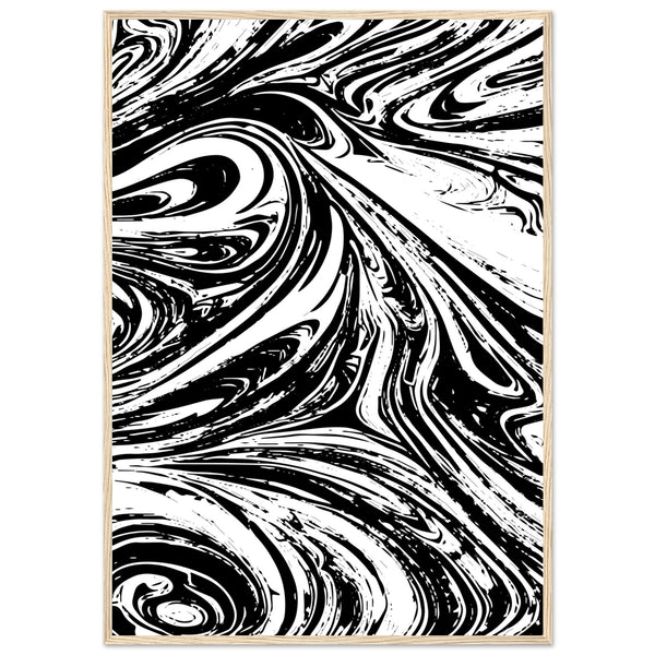 Black & White Swirl - Premium Matte Framed Poster - 70x100 cm 28x40″ Wood frame - Metal Framed Posters