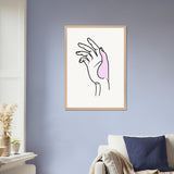 Gentle Expression - Hand Illustration in Premium Frame - 50x70 cm 20x28″ Wood frame - Wooden Framed Posters