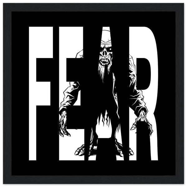 Embrace Fear - Bold Horror Art - 30x30 cm 12x12″ Black frame - Wooden Framed Posters