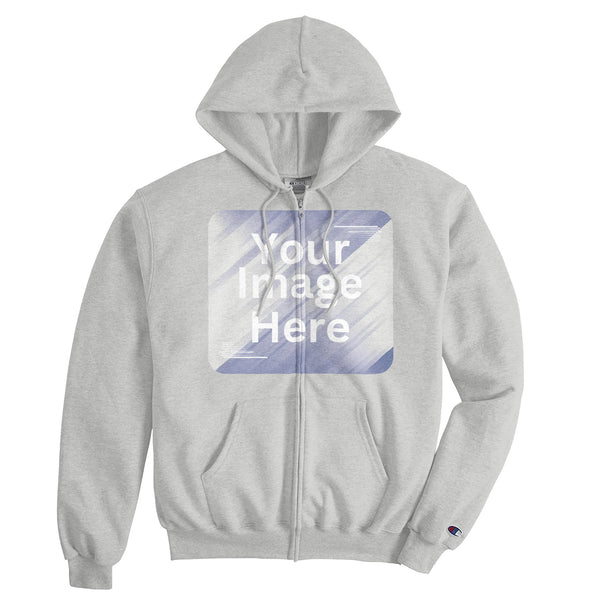 Blend of Comfort and Sustainability - Powerblend Customizable Hoodie - silver grey - Zip-Up Hoodies