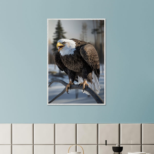 Regal Strength - Bald Eagle in Snowy Wilderness - - Framed Posters