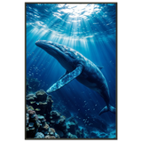 Ocean's Majesty - Blue Whale Framed Art - - Metal Framed Posters
