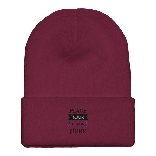 Personalize Your Winter Look with the Flexfit Cuffed Beanie - Maroon - Beanies