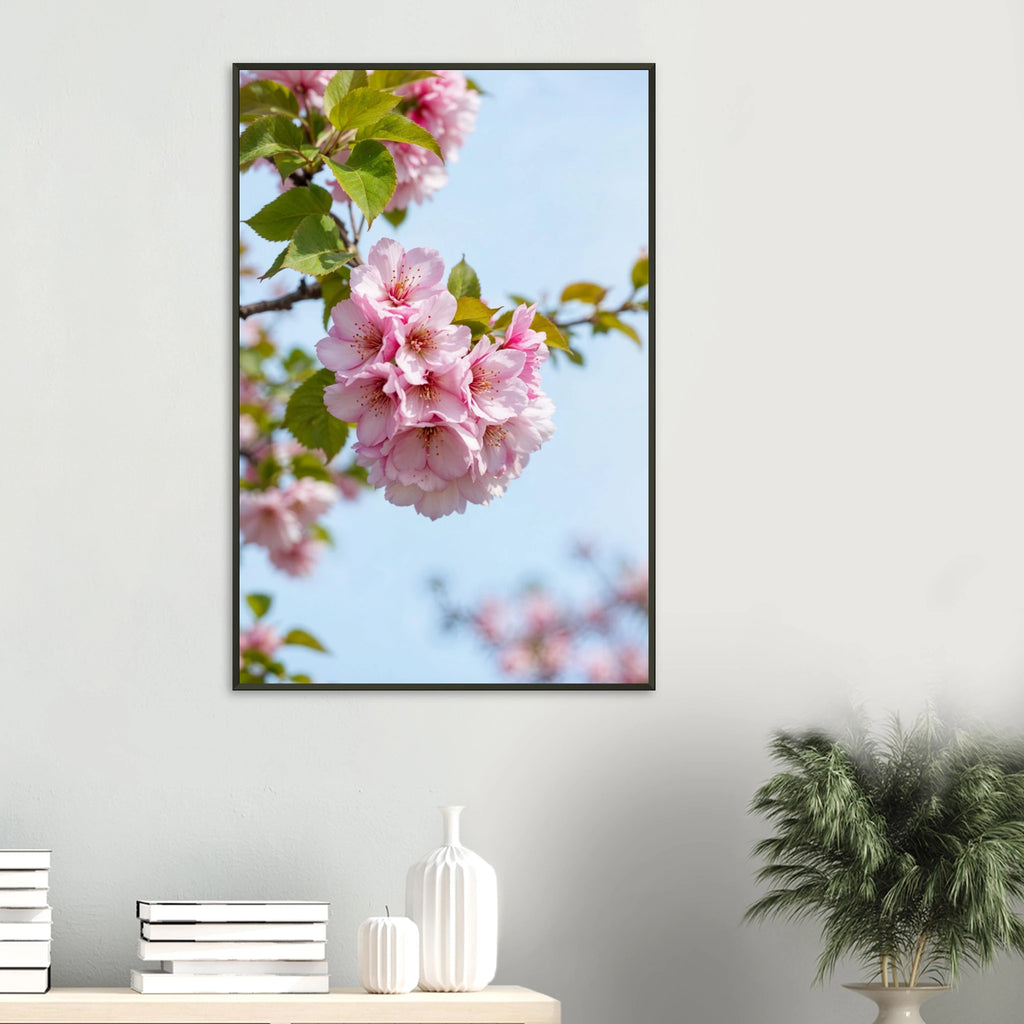 Cherry Blossom Metal Framed Poster – A Gift of Gentle Beauty - - Metal Framed Posters