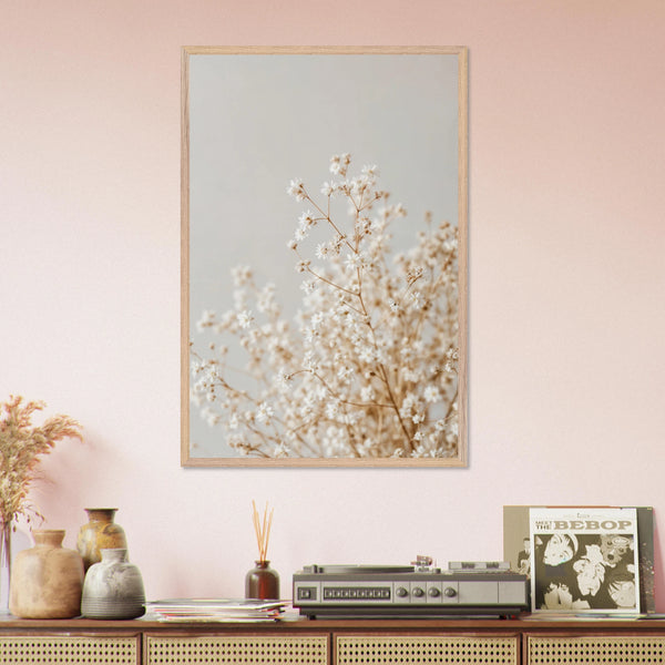 Soft Blossom Wooden Framed Poster - Wood frame - Wooden Framed Posters