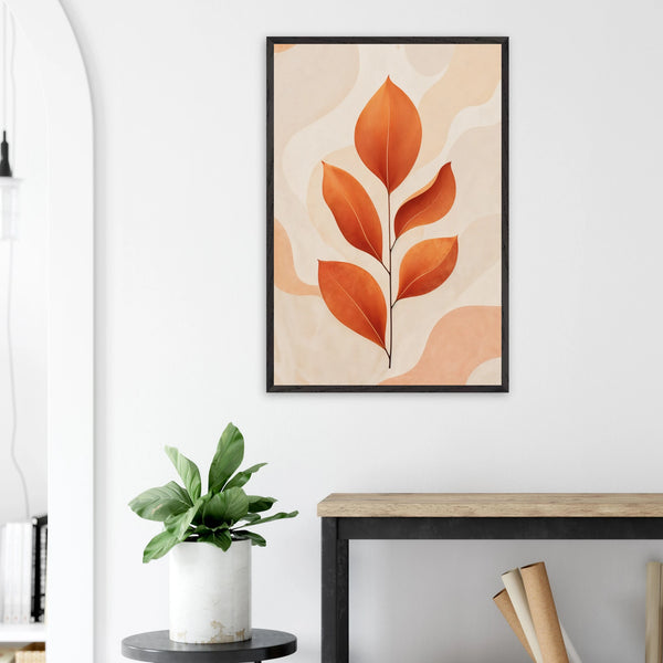 Serenity in Leaves – Wooden Framed Poster for Her - Black frame - Wooden Framed Posters