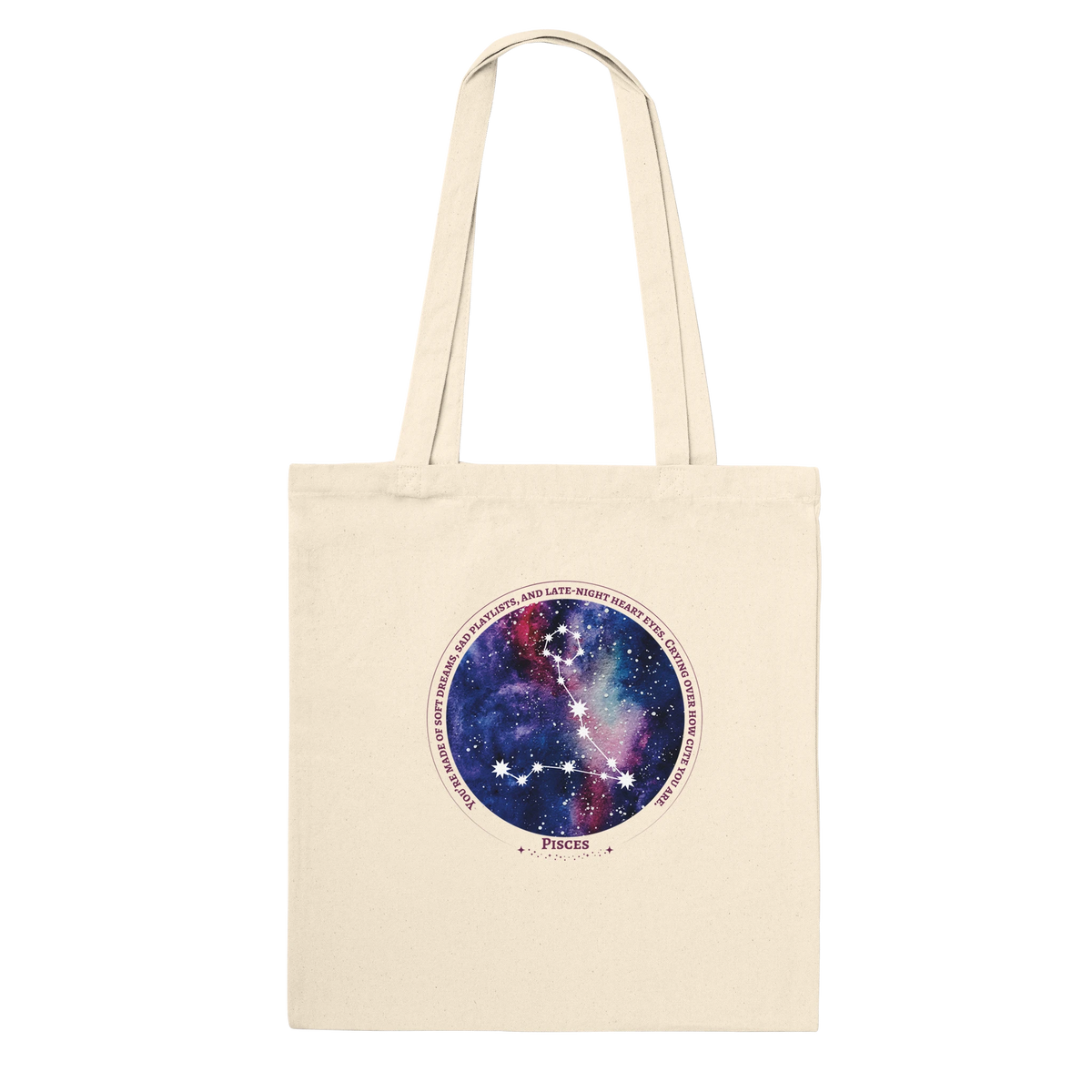 Premium Zodiac Tote Bag Gift for Astrology Fans - Pisces - Tote Bags