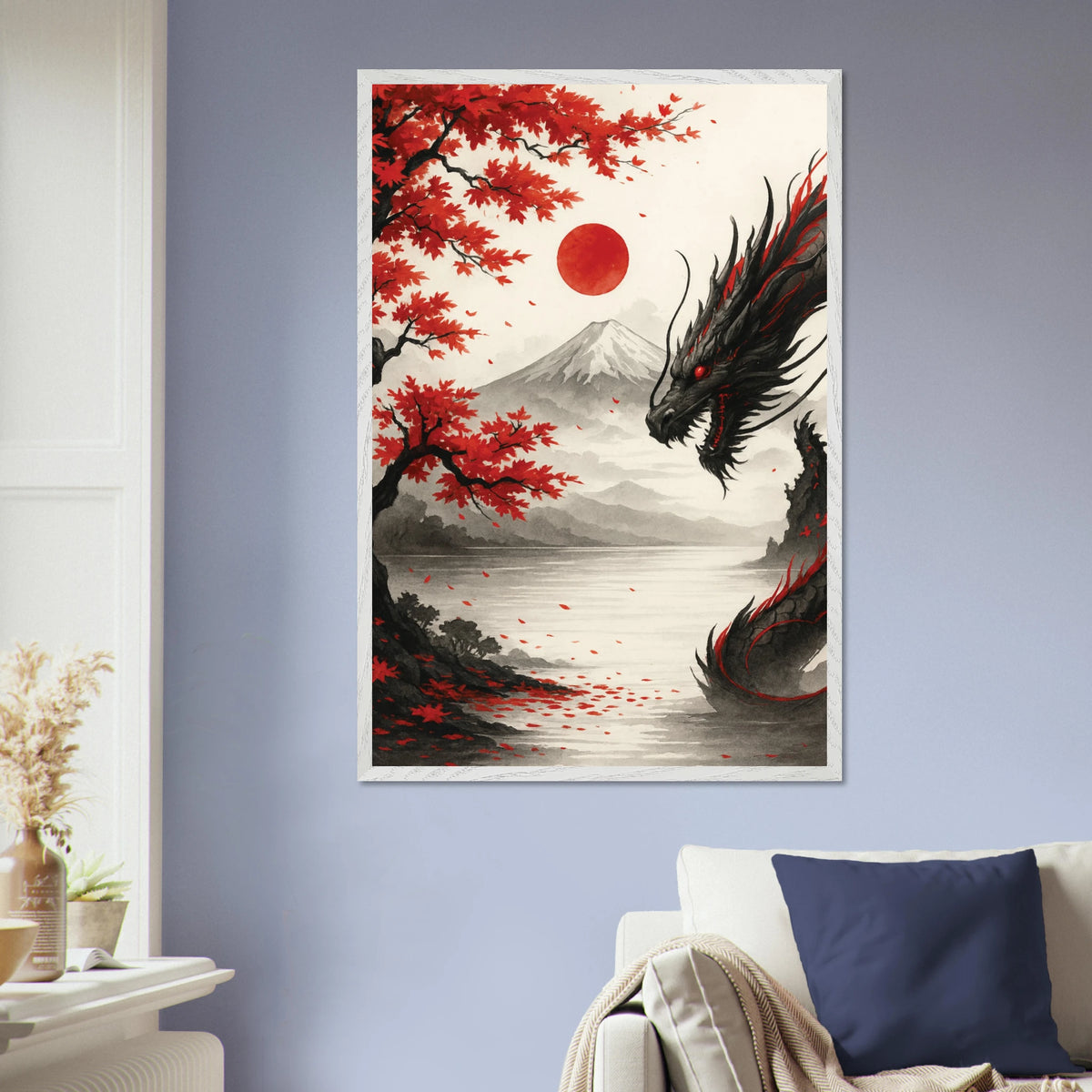 Japanese Dragon Wooden Framed Poster – Gift of Power - - Wooden Framed Posters