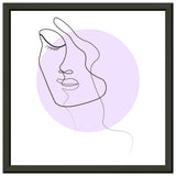 Simplicity and Grace - Pastel-Infused Line Art Portrait - 30x30 cm 12x12″ - Metal Framed Posters