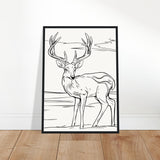 Elegance in Nature - Deer in Line - - Wooden Framed Posters