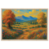 Gift Autumn Peace – Framed Canvas Village Print - - Canvas