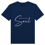 Soulful Elegance – BEAUTIFUL Soul Tee - Navy - Print Material