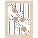 Timeless Elegance - Abstract Line Art with Natural Tones - 13x18 cm 5x7″ Wood frame - Wooden Framed Posters