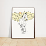 Mountain Majesty - The Spirit of the Wild - 45x60 cm 18x24″ Dark wood frame - Wooden Framed Posters