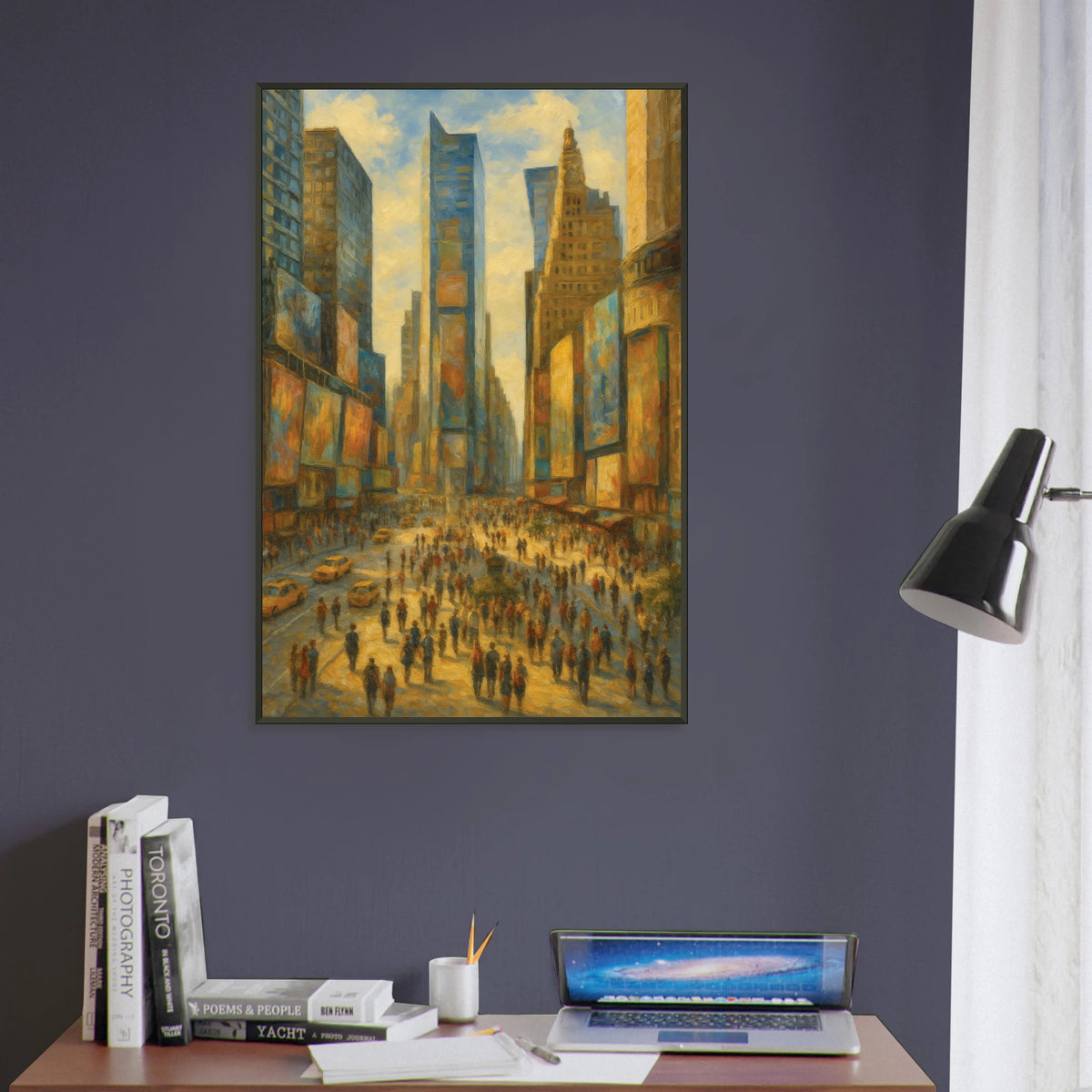 Gift City Lights – New York Skyline Metal Framed Poster - - Metal Framed Posters