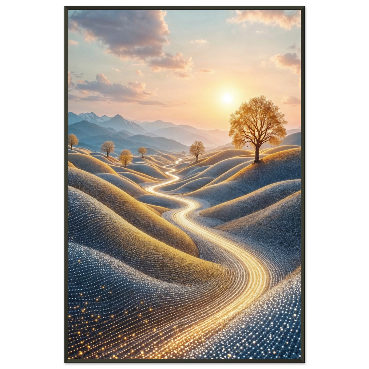 Golden Path to Tranquility - Framed Memory Art - - Metal Framed Posters