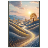 Golden Path to Tranquility - Framed Memory Art - - Metal Framed Posters