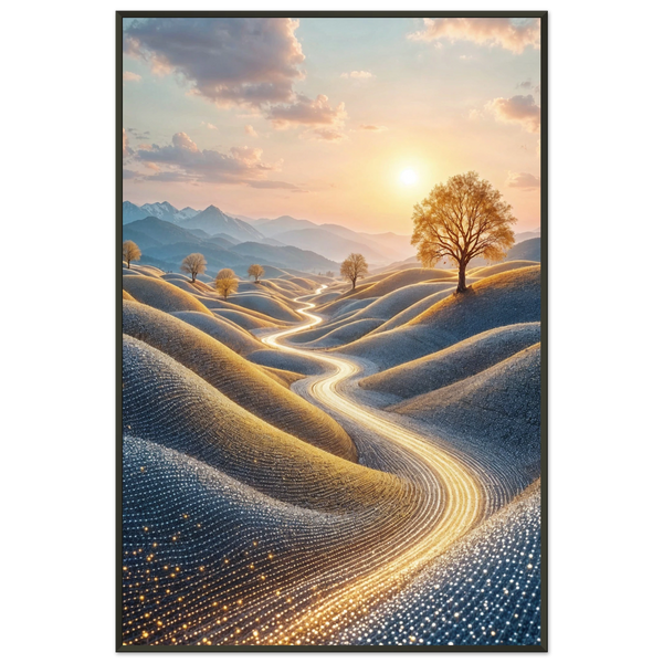 Golden Path to Tranquility - Framed Memory Art - - Metal Framed Posters