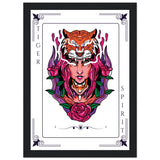 Artistry Unleashed - Warrior, Sacred Bull, and Tiger Spirit - A4 21x29.7 cm 8x12″ Black frame Tiger Spirit - Wooden Framed Posters