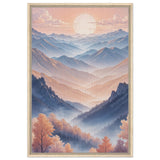 Morning Glow - Sunrise Over Serene Mountain Ranges - 60x90 cm 24x36″ - Framed Canvas