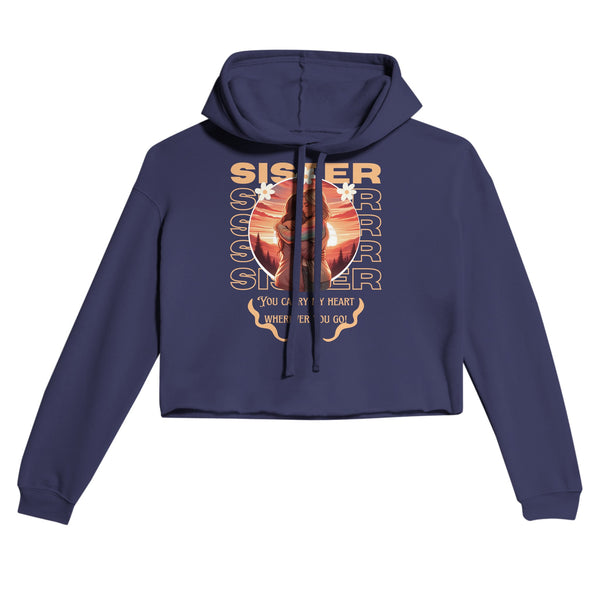 Forever Connected - You Carry My Heart Cropped Hoodie - Storm - Hoodies