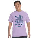 Dallas Skyline - Urban Elegance Captured - Orchid - T-shirts