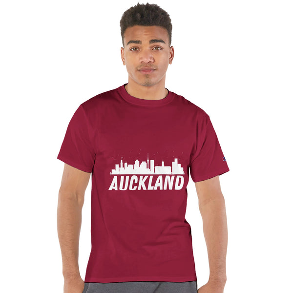 Auckland Vibes - Iconic Skyline Tee - Cardinal - T-shirts