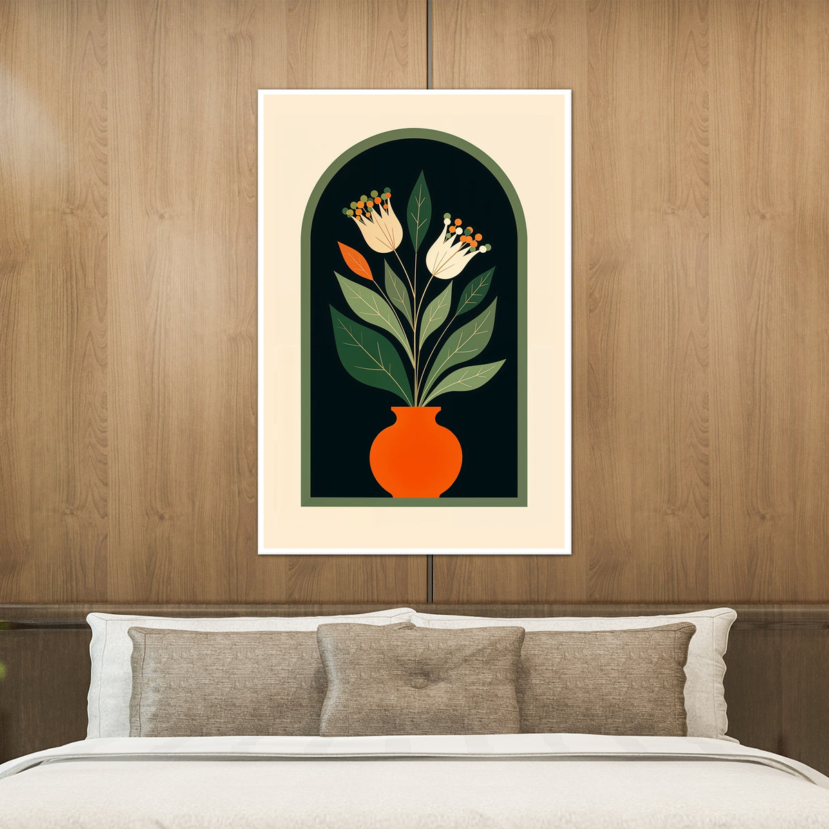 Geometric Floral - Artful Simplicity - - Framed Posters