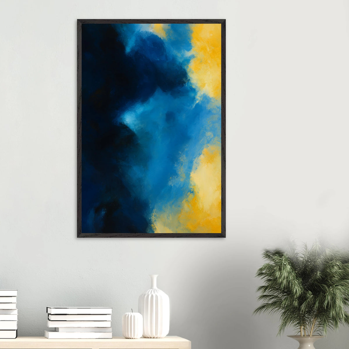 Abstract Flow Wooden Framed Poster – Gift of Color Emotion - Black frame - Wooden Framed Posters