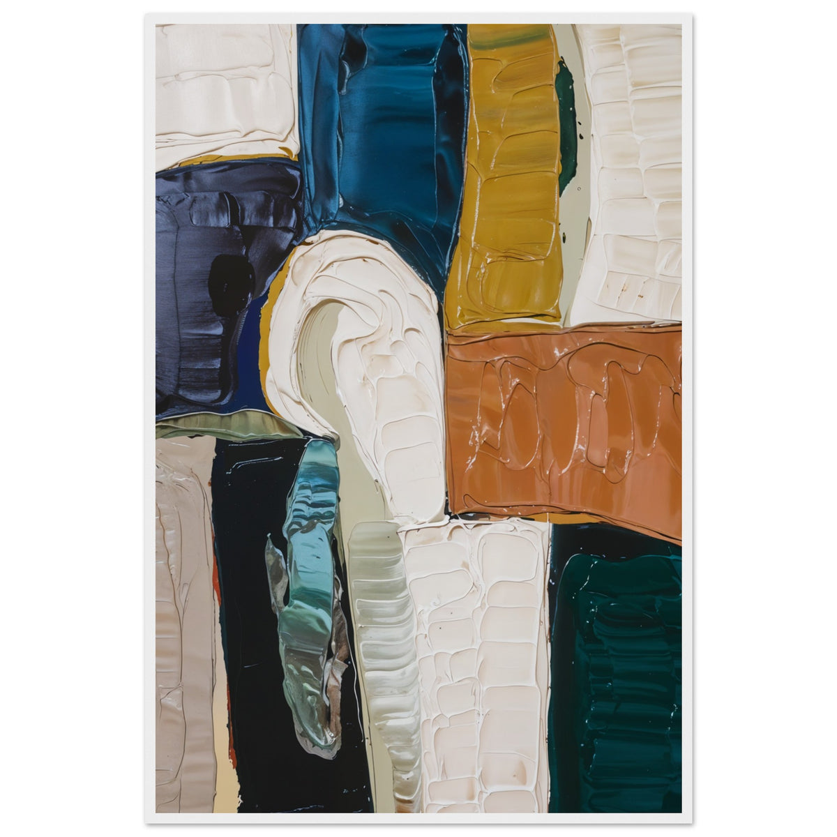 Textured Abstraction - Layers of Earth in Framed Art - - Wooden Framed Posters