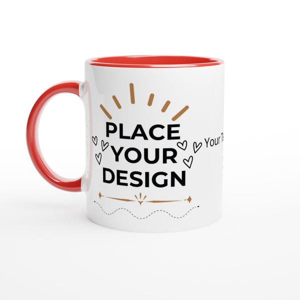 Morning Delight -Customizable Ceramic Mug with Color Inside - Ceramic Red - Mugs