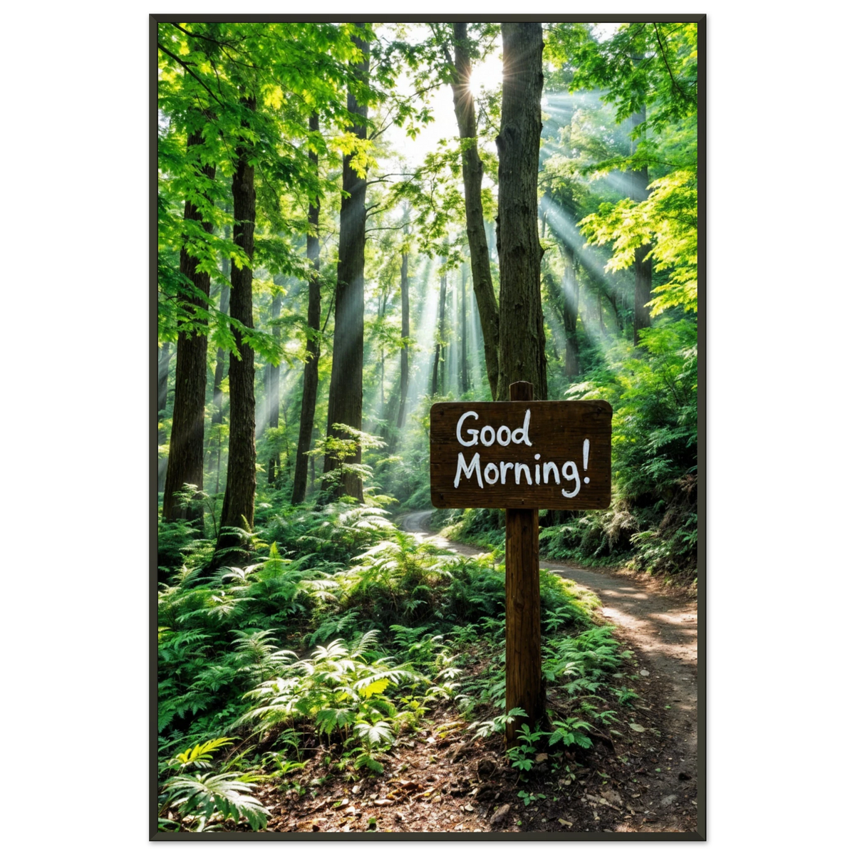 Good Morning Trail - A Framed Memory of Nature's Welcome - - Metal Framed Posters