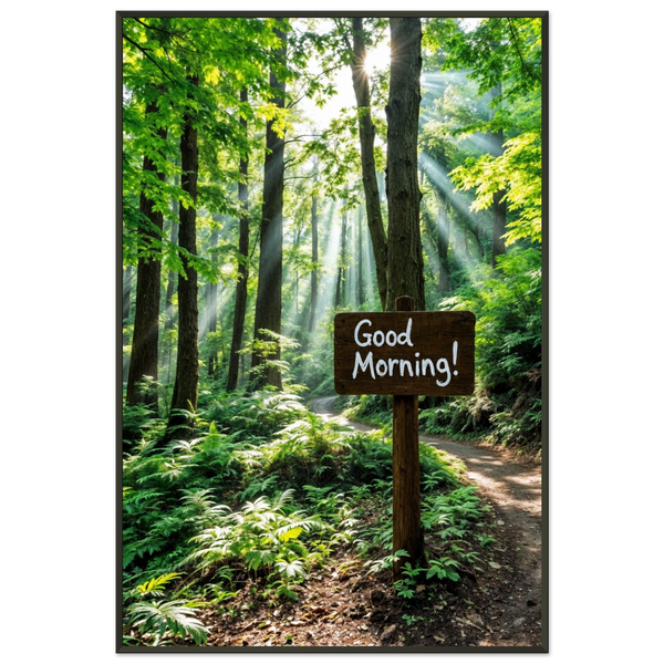 Good Morning Trail - A Framed Memory of Nature's Welcome - - Metal Framed Posters