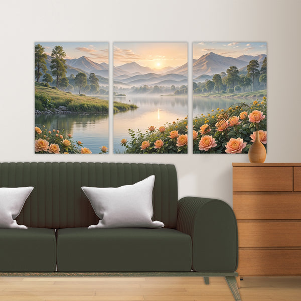 Tranquil Dawn Triptych - - Posters