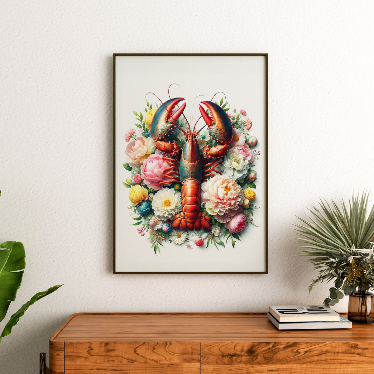 Lobster Elegance in Bloom - 20x30 - Framed Posters