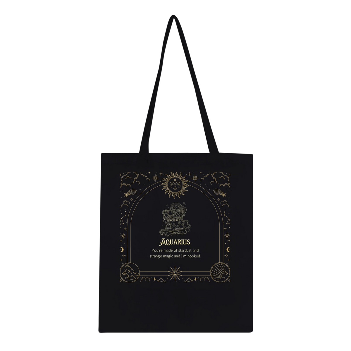 Astrology Tote Bag for Aries to Pisces Souls - Aquarius - Tote Bags