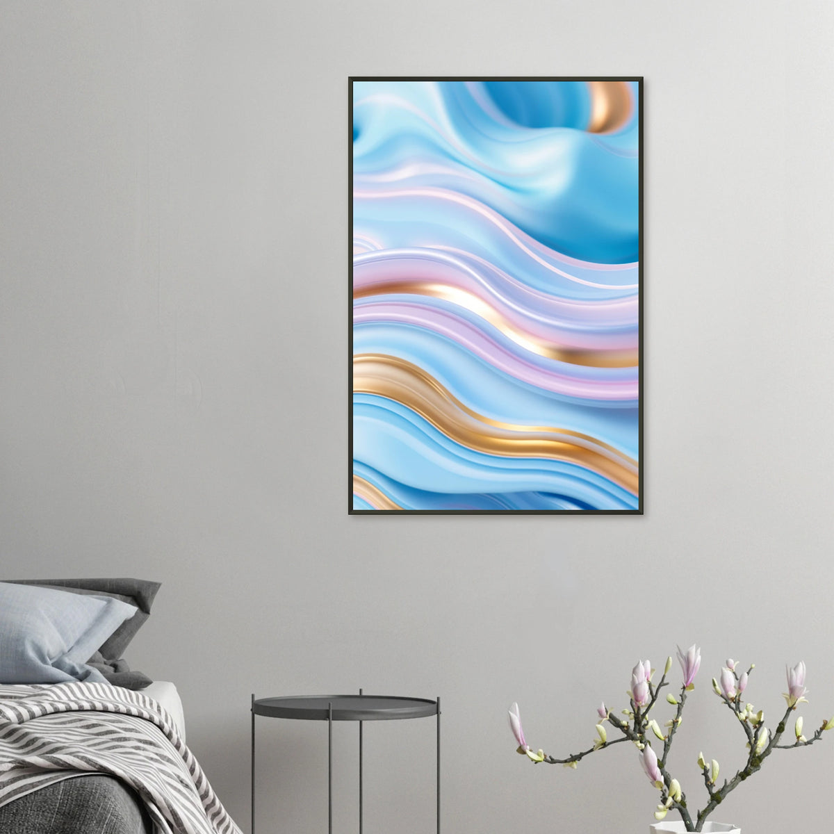 Liquid Gold - Abstract Fluid Art Framed Poster - 60x90 cm 24x36″ - Metal Framed Posters
