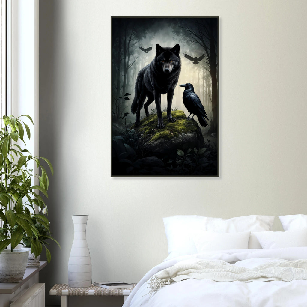 Wolf & Raven Poster – A Power Bond to Metal Frame - Default Title - Metal Framed Posters