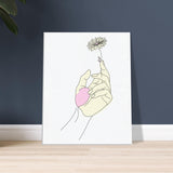 Whispers of Nature - Minimalist Hand and Flower Canvas - - Canvas Prints