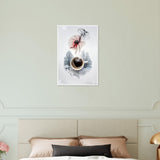 Cozy Awakening - Coffee & Flower Wall Art - White frame 40x60 cm 16x24″ - Wooden Framed Posters