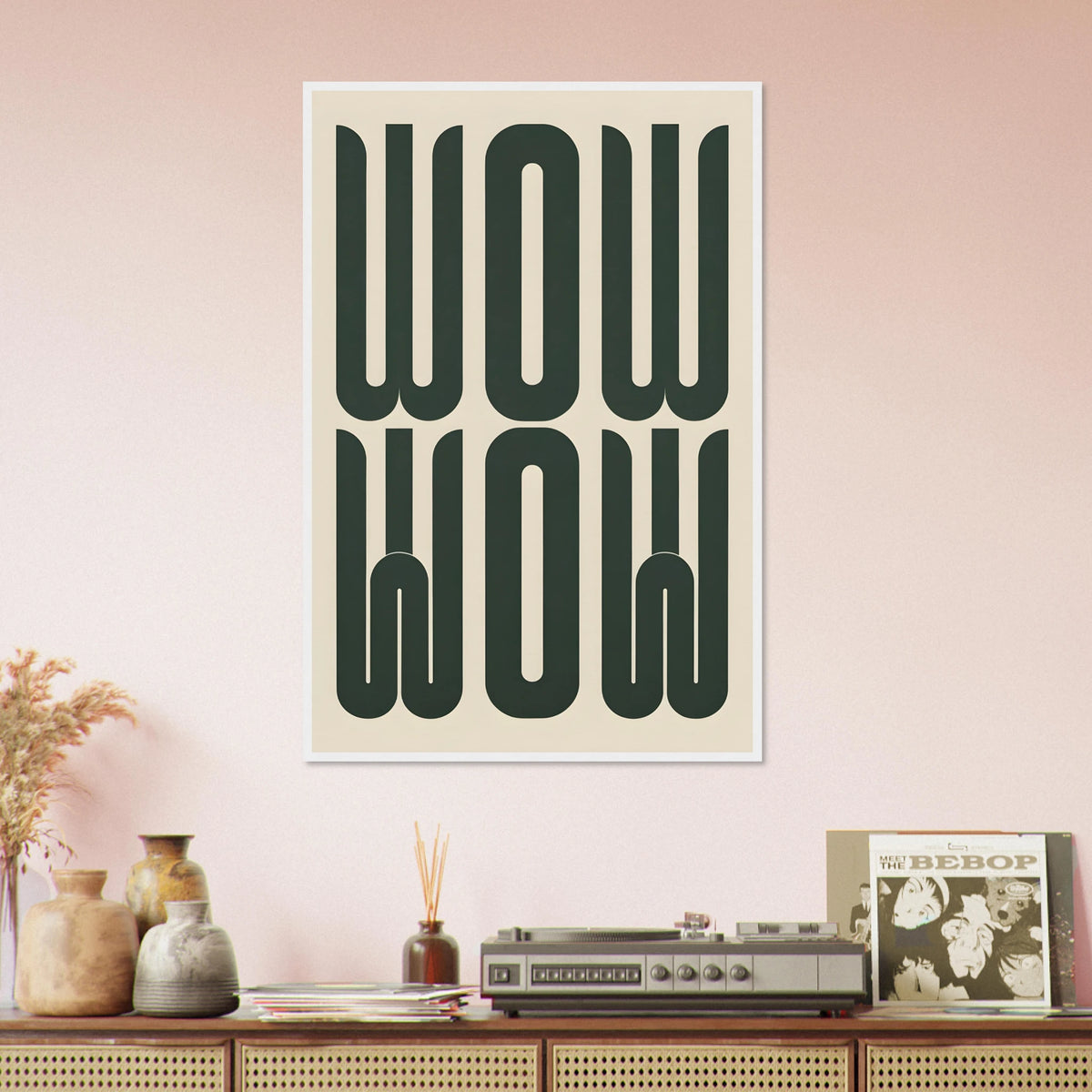 Bold Words, Big Impact – WOW Framed Poster Gift - White frame - Wooden Framed Posters