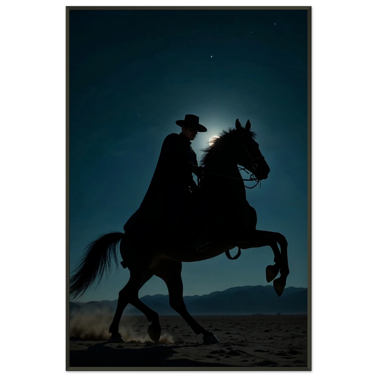 Lone Rider – Giftomory Framed Print - - Metal Framed Posters