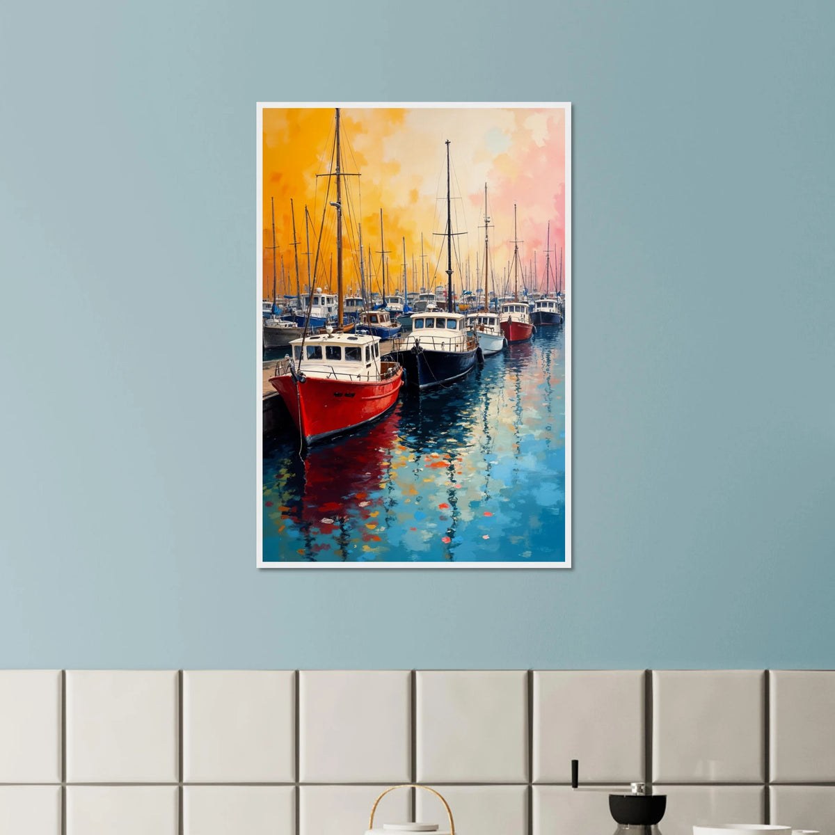 Gift Wanderlust – Wooden Framed Boat Poster - White frame - Wooden Framed Posters