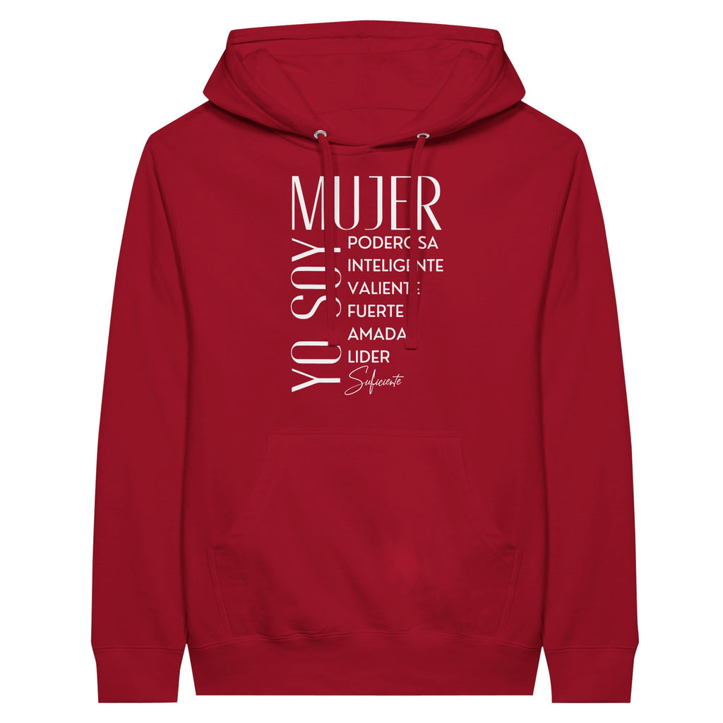 Empowerment in Every Stitch - Mujer Unisex Pullover Hoodie - Red - Pullover Hoodies