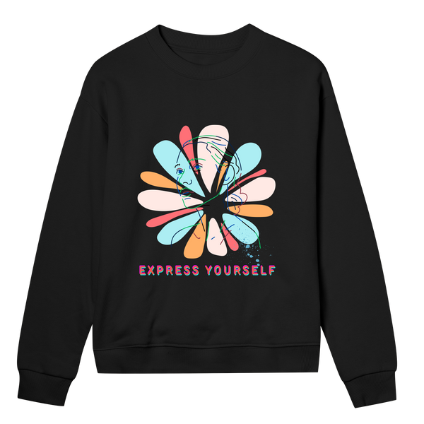 Expressive Petals - Stylish and Artistic Sweatshirt - Black women - Sweatshirts